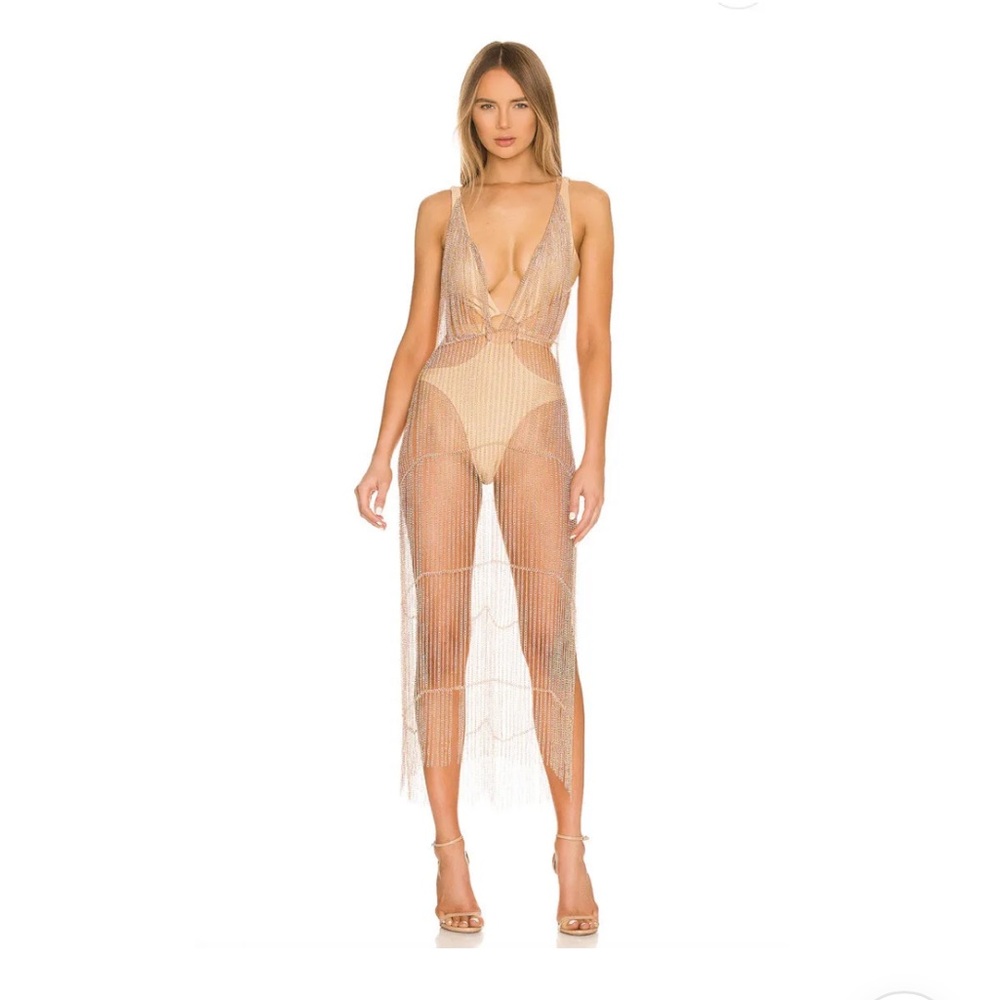 NWT Michael Costello Zayd Chain Mail Dress